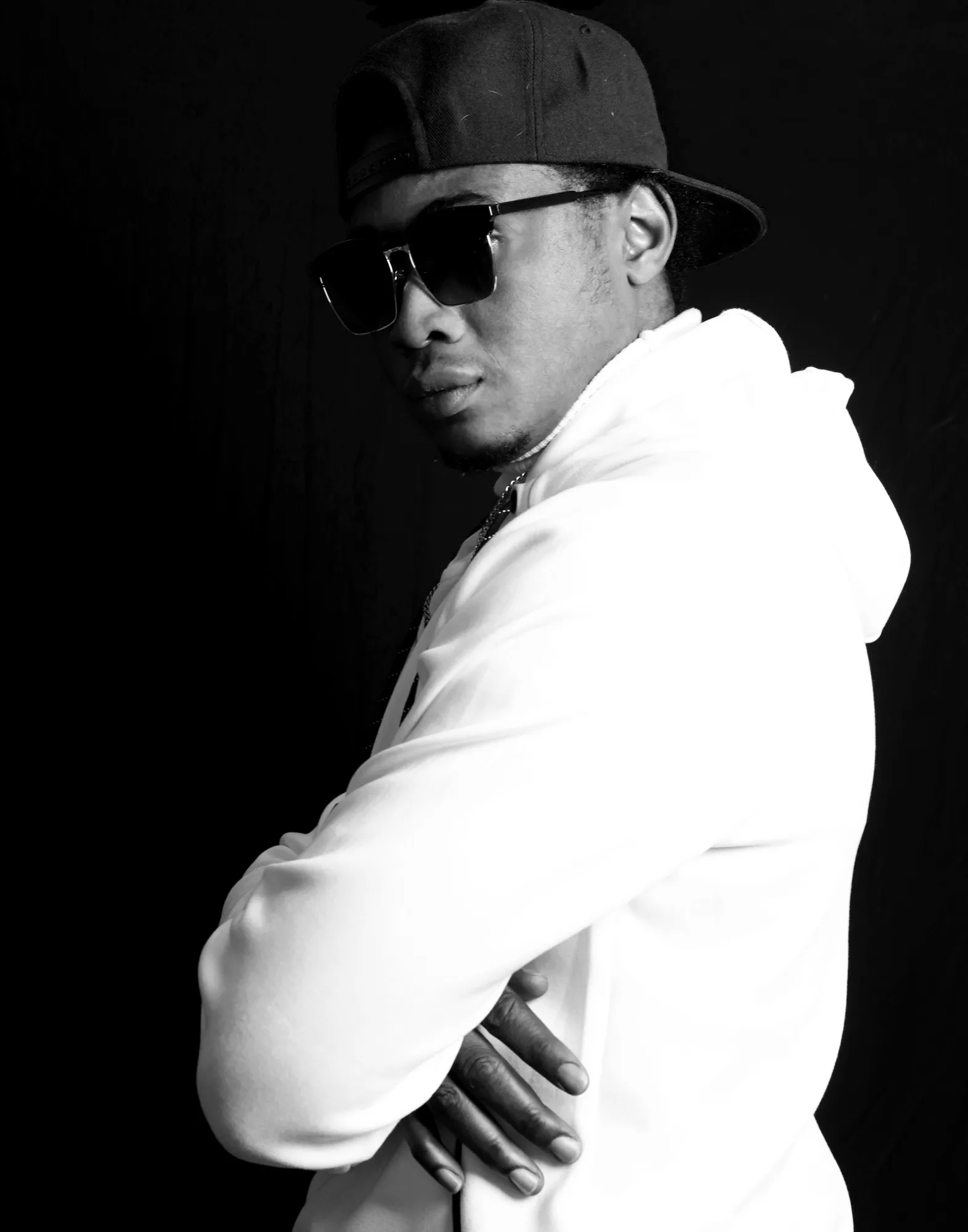 Vocalist portrait in dramatic stage lighting, Sydney